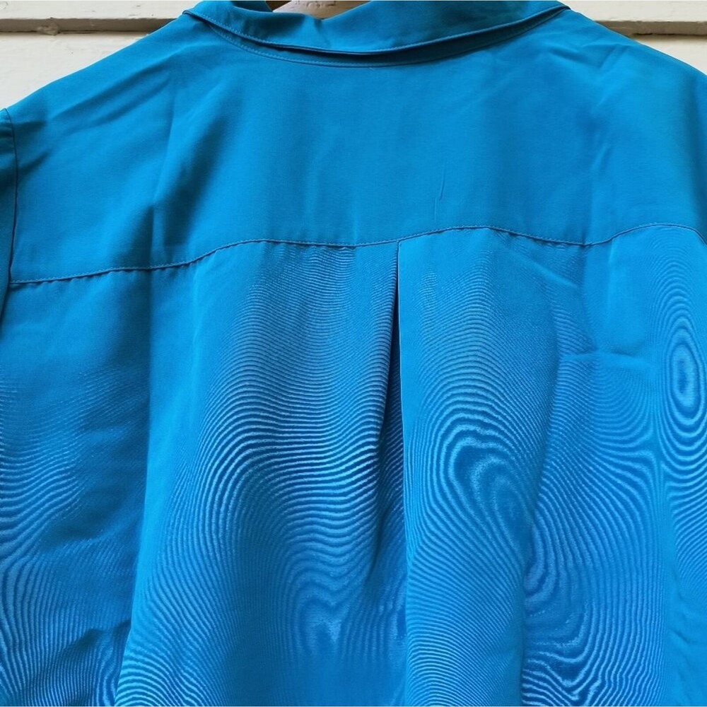 Woman Within Teal Blue Two-Piece Button Front Dress Set - Picture 6 of 13